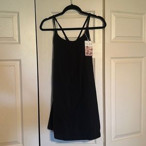 Halara dress- black mini cross back straps
